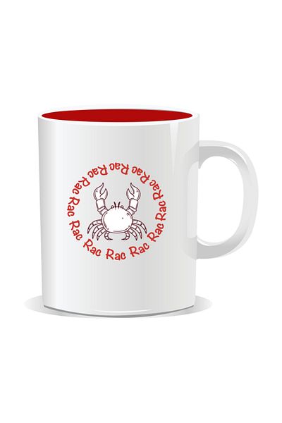 OEM Personalized mug with zodiac, Cancer Circle - Red interior
