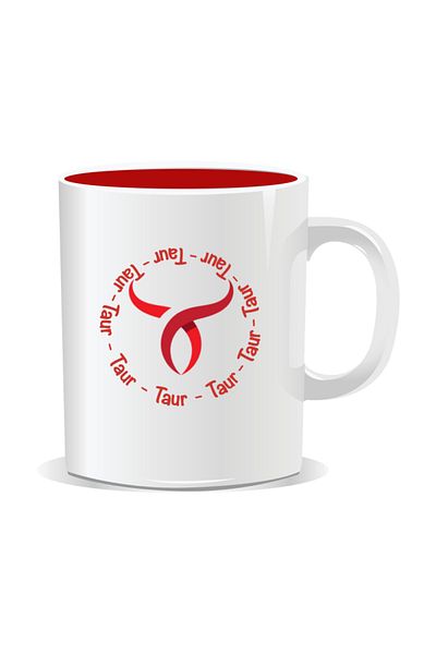 OEM Personalized mug with zodiac, Circle with Taurus - Red interior