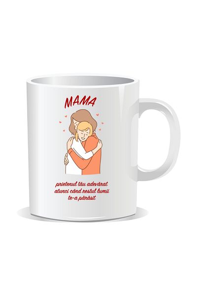 OEM Personalized mug with March 8 messages for mothers, Your true friend - White interior