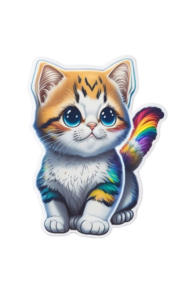 INOVATIX Set de 8 piese, autocolant pisoi cu coadă curcubeu, INOVATIX®. 6 cm