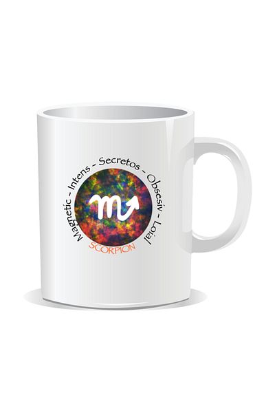 OEM Personalized mug with zodiac, Cosmos colored with Scorpions - White interior