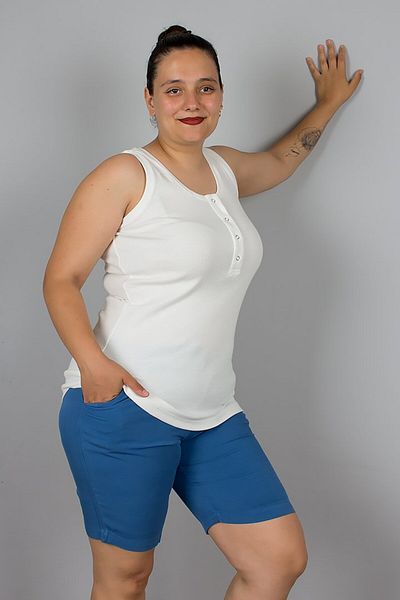 Truva XXL Plus Size Cotton Combed Ribbed Snap Sleeveless T-Shirt – Comfortable and Stylish Choice!