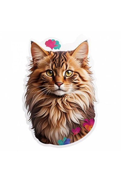 INOVATIX Set de 8 bucăți, autocolant pisică somaleză, INOVATIX®. 6 cm