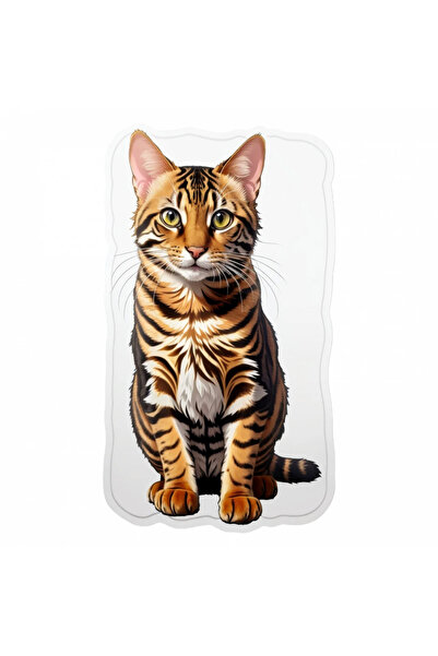INOVATIX Set of 8, Toyger Cat Sticker, INOVATIX®. 6 cm