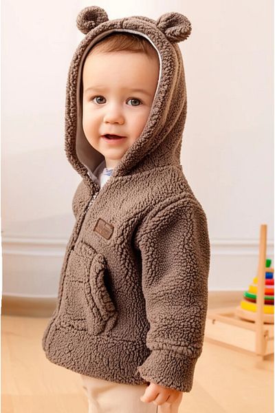 Babymod Welsoft Combed Cotton Lined Hooded Baby Boy Coat