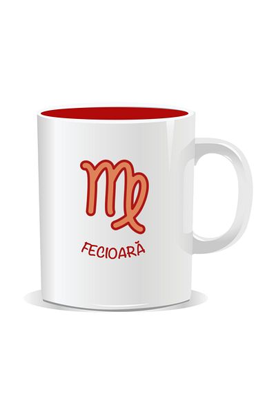 OEM Personalized mug with zodiac sign, Virgo zodiac symbol - Red interior