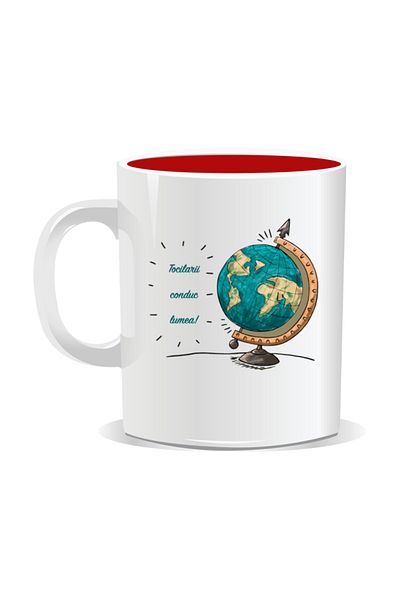 OEM Personalized mug with messages for nerds, Nerds rule the world - Red interior