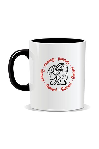 OEM Personalized mug with zodiac, Gemini Circle - Black interior