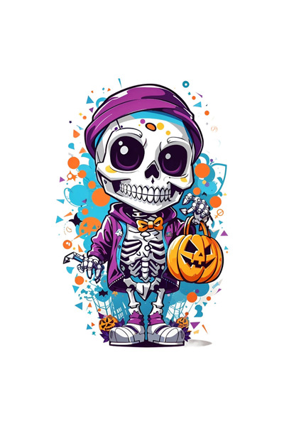 INOVATIX Set de 8 piese, autocolant schelet de Halloween, INOVATIX®. 6 cm