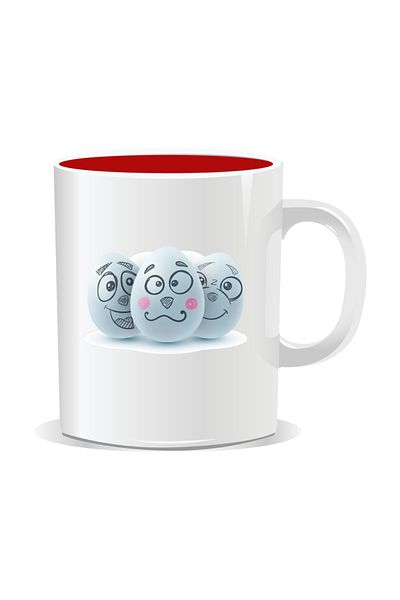OEM Personalized Easter mug, Painted eggs - Red interior