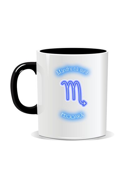 OEM Personalized zodiac mug, Neon with Virgo - Black interior