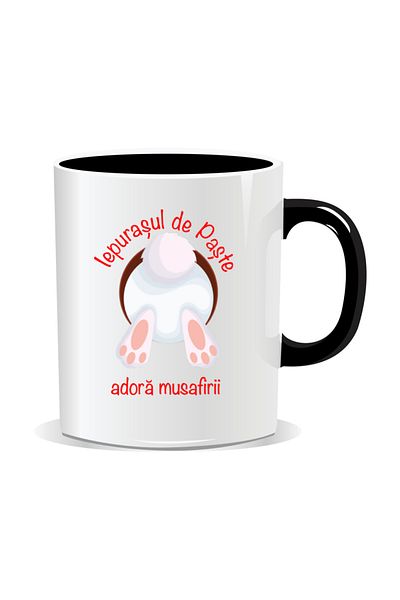 OEM Personalized Easter mug, Easter Bunny loves guests - Black interior
