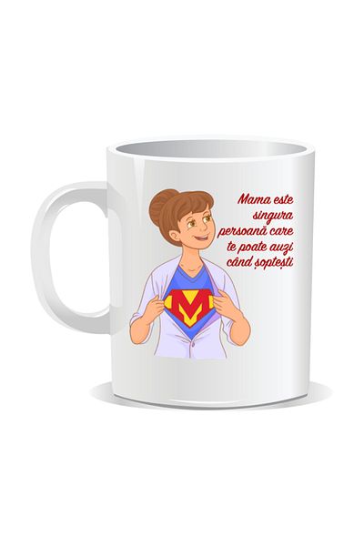 OEM Personalized mug with March 8 messages for mothers, The only one who can hear you - White interior