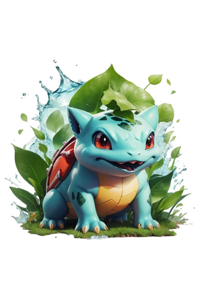 INOVATIX Set de 8 piese, autocolant Pokemon Bulbasaur zâmbitor, INOVATIX®. 6 cm