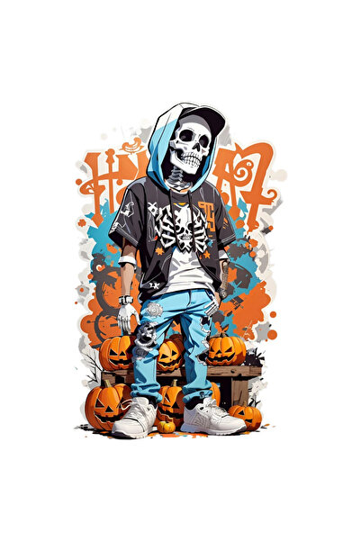 INOVATIX Set de 8 piese, autocolant schelete graffiti, INOVATIX®. 6 cm