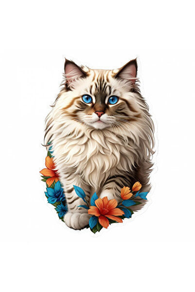 INOVATIX Σετ 8 τεμαχίων, Αυτοκόλλητο Γάτας Ragamuffin, INOVATIX®. 6 εκ.