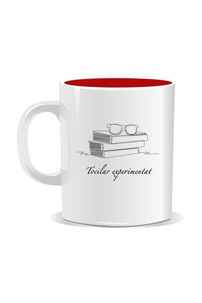 OEM Personalized mug with messages for nerds, Experienced Nerd - Red interior