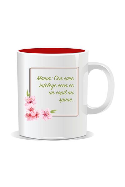 OEM Personalized mug with March 8 messages for mothers, The one who understands a child - Red interior