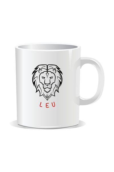 OEM Personalized mug with zodiac sign, Leo - White interior