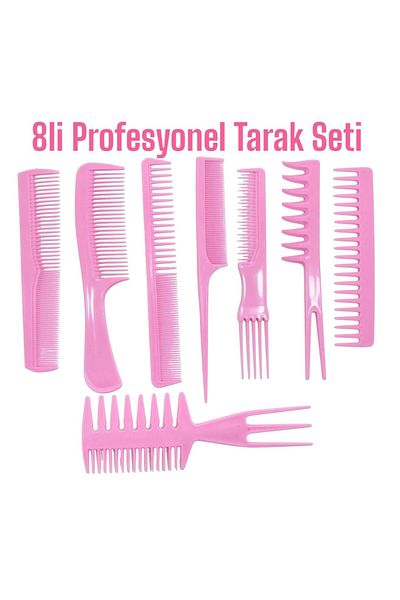Floraglow 8-Piece Comb Set - Professional Hairdresser Type Combs |   Anti-Static Plastic Comb Set