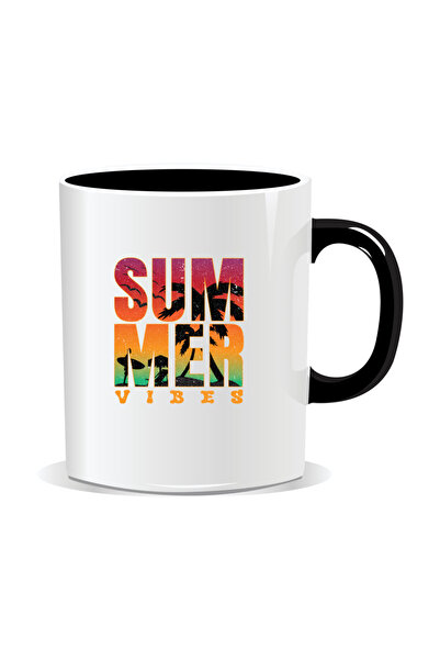 OEM Cana personalizata cu mesaje de vara, Summer Vibes 3 - Interior negru