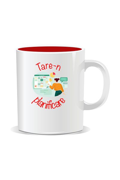 OEM Personalized mug with "strong" message, Strong in planning - Red interior