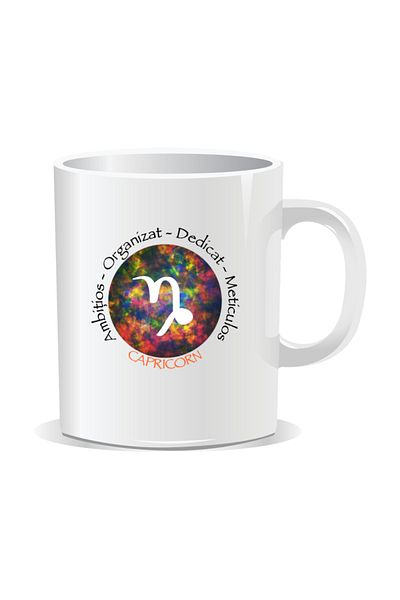 OEM Personalized mug with zodiac, Cosmos colored with Capricorn - White interior