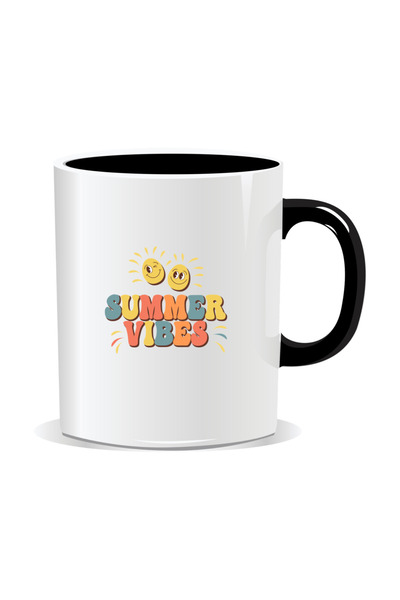 OEM Cana personalizata cu mesaje de vara, Summer Vibes 8 - Interior negru