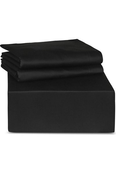 Trident : 3Piece 500 Thread Count 100 Cotton rich Solid Luxury Queen Bedsheet Set