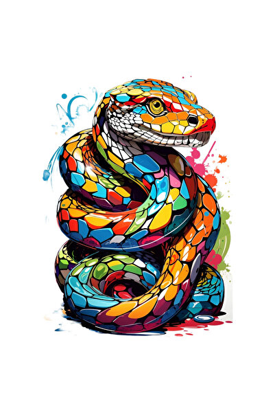 INOVATIX Set de 8 bucăți, autocolant spiralat cu piton, INOVATIX®. 6 cm