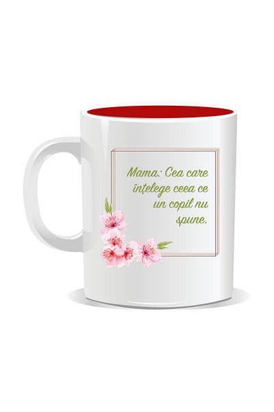 OEM Personalized mug with March 8 messages for mothers, The one who understands a child - Red interior