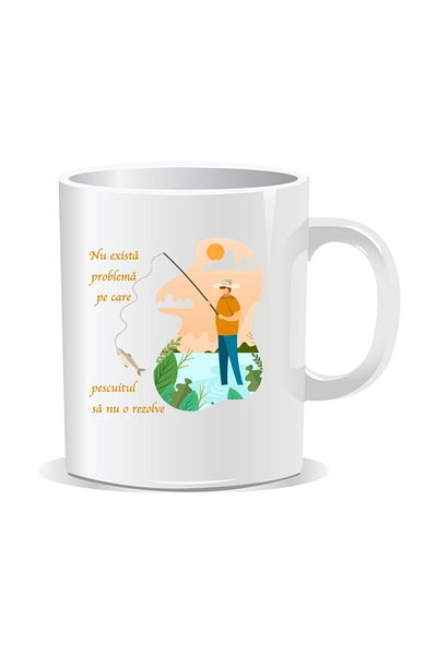 OEM Personalized mug with message for fishermen, No problem - White interior