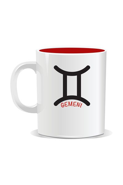 OEM Personalized mug with zodiac sign, Gemini - Red interior