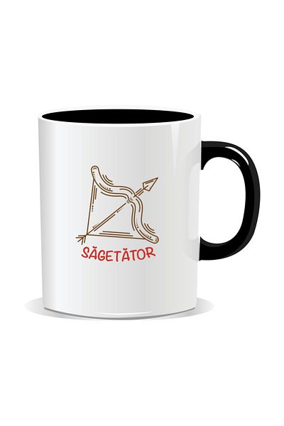 OEM Personalized mug with zodiac sign, Sagittarius - Black interior