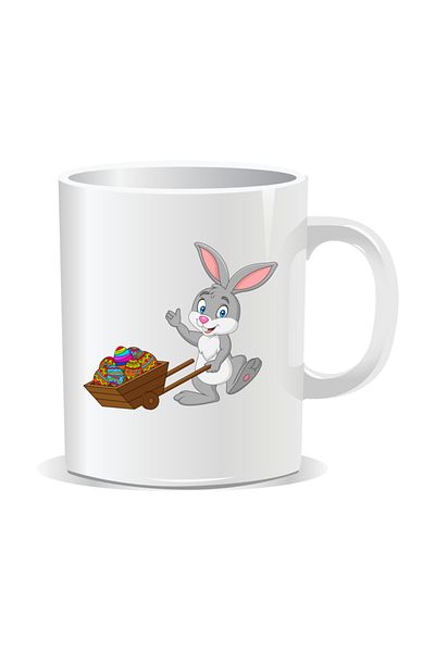 OEM Personalized Easter Mug, Bunny with an Egg Cart - White Interior