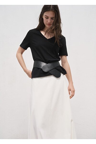 MANGO Woman V-neck cotton t-shirt