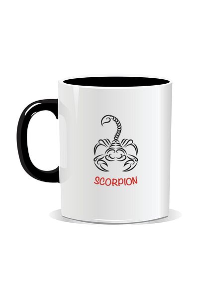 OEM Personalized mug with zodiac, Scorpio zodiac symbol - Black interior