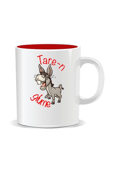 OEM Personalized mug with "tare" message, Tare-n jokes - Red interior