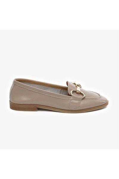 Greyder 59271 Mink Wrinkled Patent Leather Genuine Leather Women's Casual Shoes