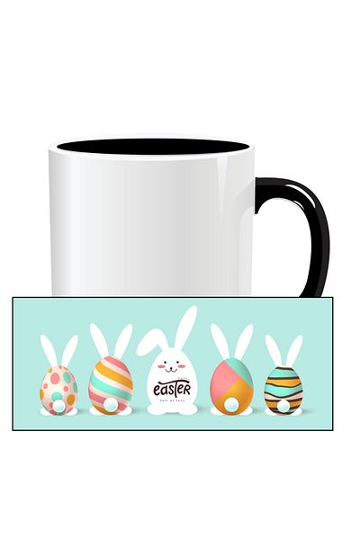 OEM Cana personalizata pentru Paste, Happy Easter full of love - Interior negru