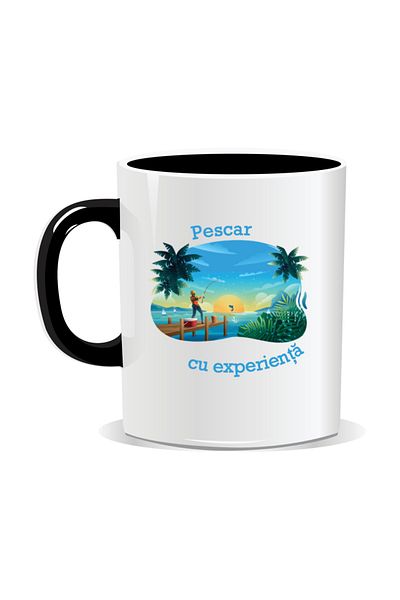 OEM Personalized mug with message for fishermen, Experienced fisherman - Black interior