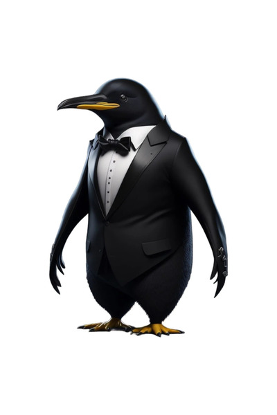 INOVATIX Set de 8 piese, autocolant pinguin în smoking, INOVATIX®. 6 cm