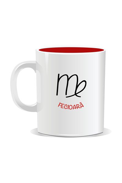OEM Personalized mug with zodiac sign, Virgo - Red interior