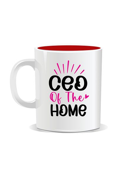 OEM Personalized mug with March 8th messages for mothers, CEO of the home - Red interior