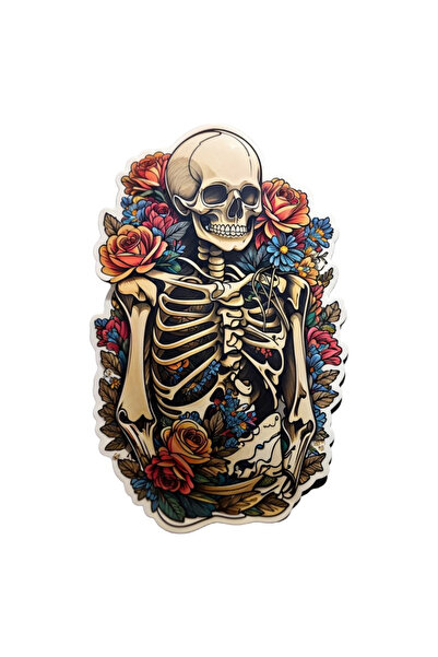 INOVATIX Set de 8 piese, autocolant schelet cu trandafiri, INOVATIX®. 6 cm