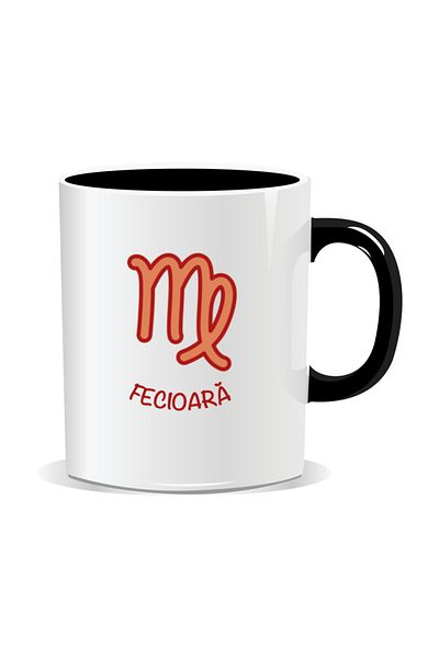 OEM Personalized mug with zodiac sign, Virgo zodiac symbol - Black interior