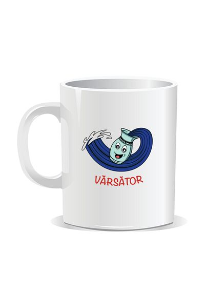 OEM Personalized mug with zodiac sign, Aquarius zodiac symbol - White interior