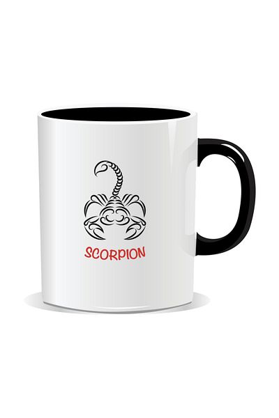OEM Personalized mug with zodiac, Scorpio zodiac symbol - Black interior