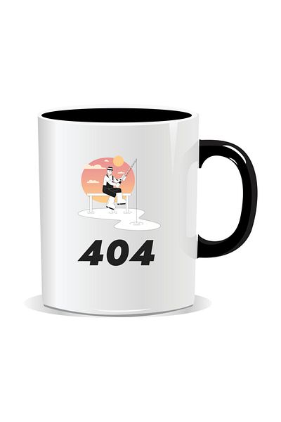 OEM Personalized mug with message for fishermen, 404 Fish not found - Black interior