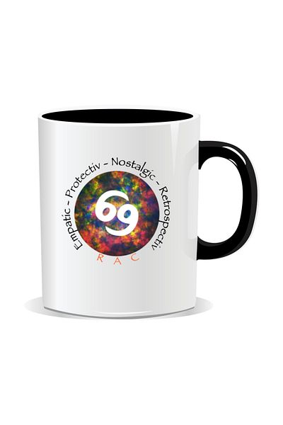 OEM Personalized mug with zodiac, Cosmos colored with crayfish - Black interior